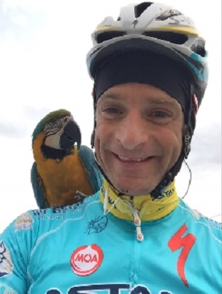 Michele Scarpone and parrot Frankie